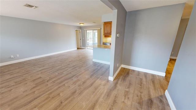 empty room featuring light wood-type flooring