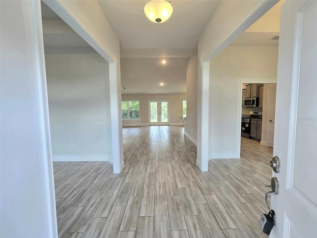 foyer featuring light wood-type flooring