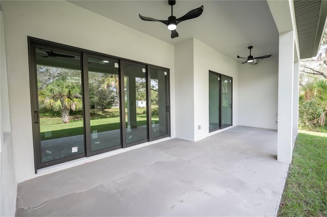 view of patio / terrace with ceiling fan