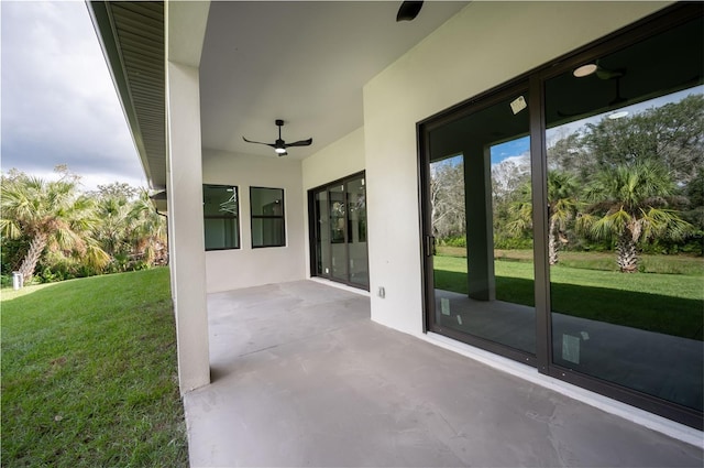 view of patio / terrace with ceiling fan