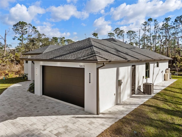 garage with central AC