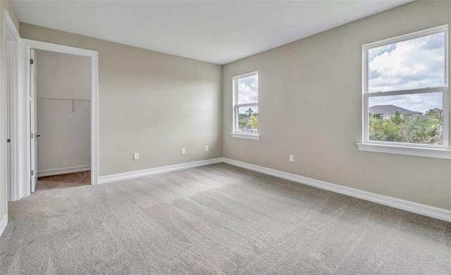 unfurnished bedroom with light colored carpet and multiple windows