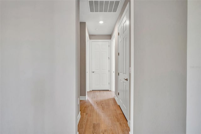 hall featuring light hardwood / wood-style flooring