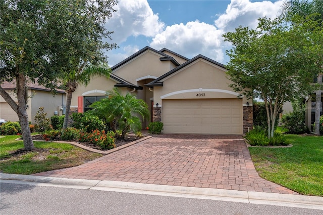 view of front of home with a garage