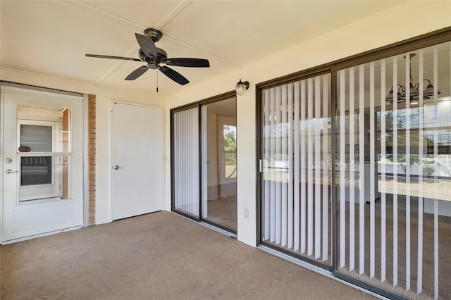 view of patio / terrace with ceiling fan