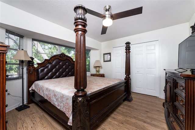 bedroom with wood-type flooring