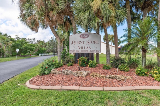 view of community sign