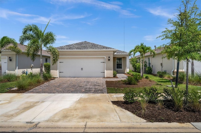 view of front facade with a garage