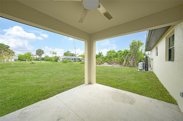 view of patio / terrace with a ceiling fan