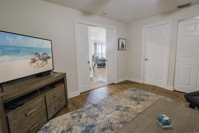 interior space featuring dark wood-type flooring