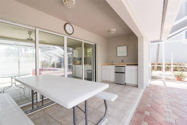 view of patio with an outdoor kitchen