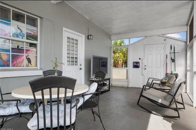 view of patio / terrace with a storage unit