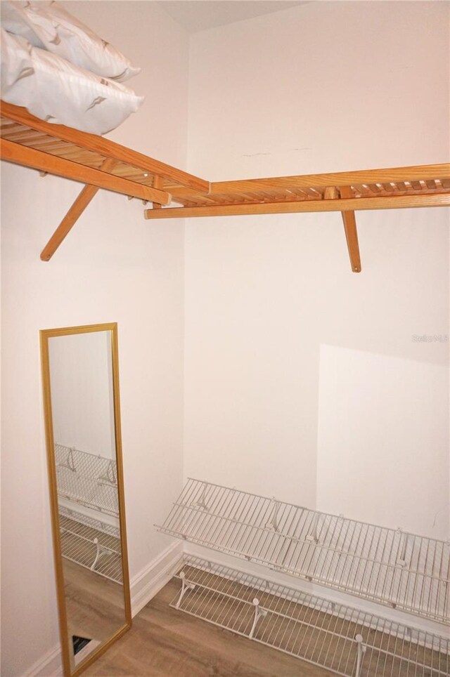 spacious closet featuring hardwood / wood-style flooring