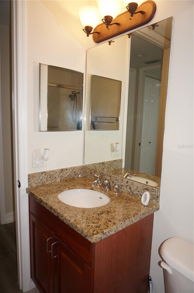 bathroom with vanity and toilet