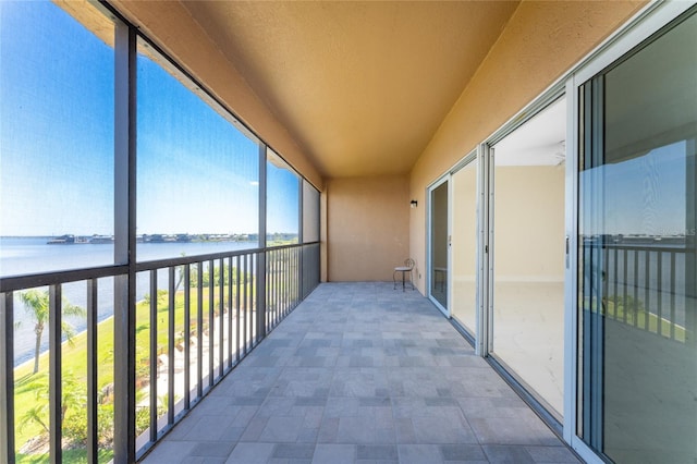 balcony with a water view