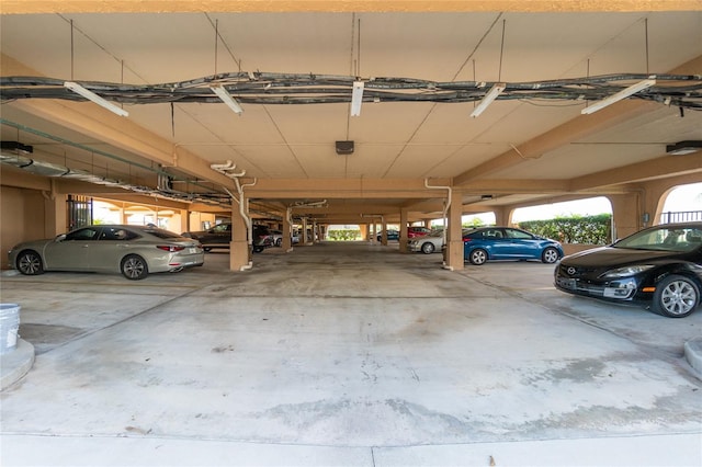 garage with a carport