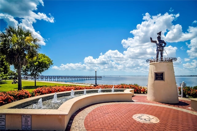 view of property's community with a water view