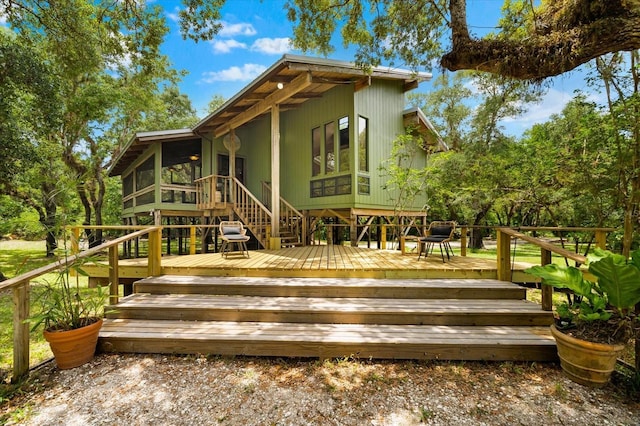 deck with a sunroom