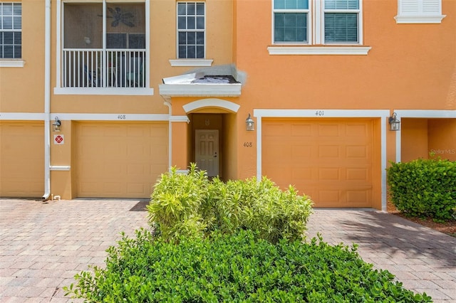 view of property with a garage