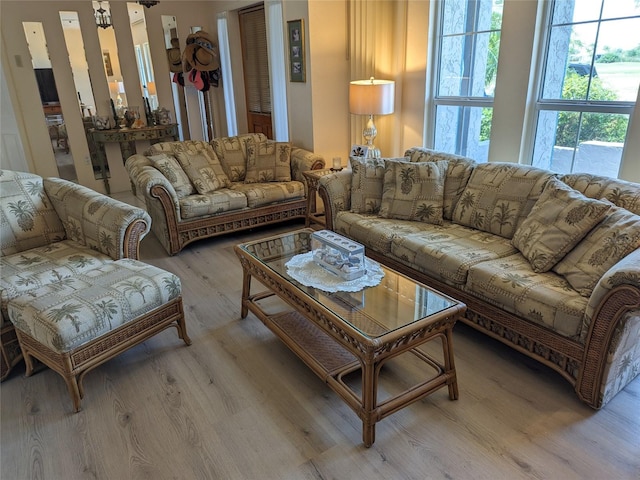 living room featuring wood-type flooring