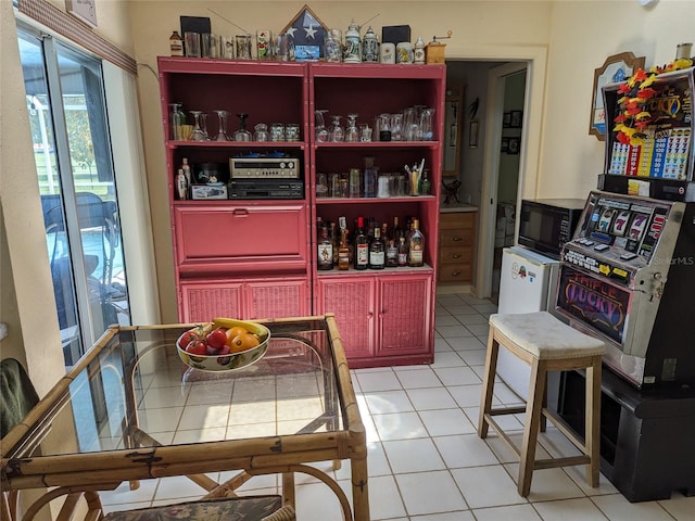 view of tiled dining space