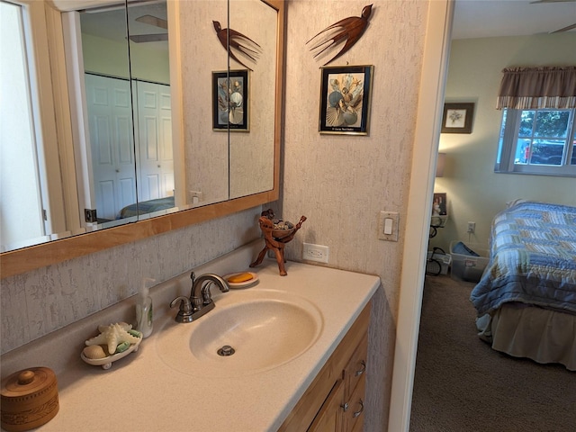 bathroom with large vanity