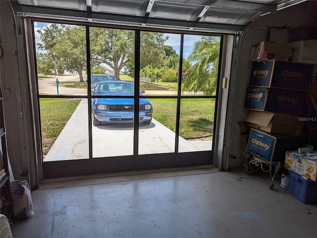 interior space featuring concrete floors