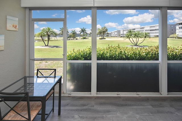 view of unfurnished sunroom