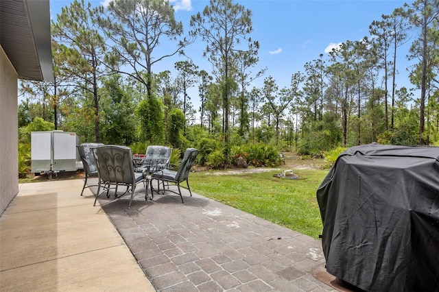 view of patio / terrace featuring a grill