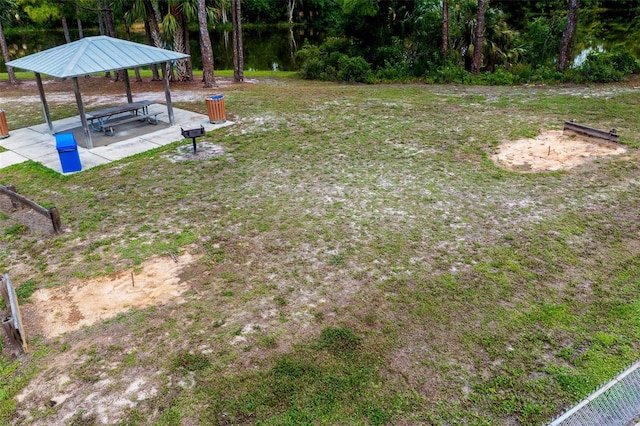 view of yard featuring a gazebo