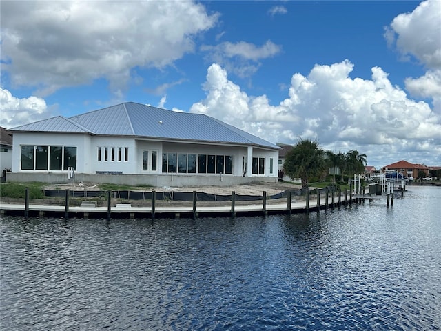 exterior space featuring a water view