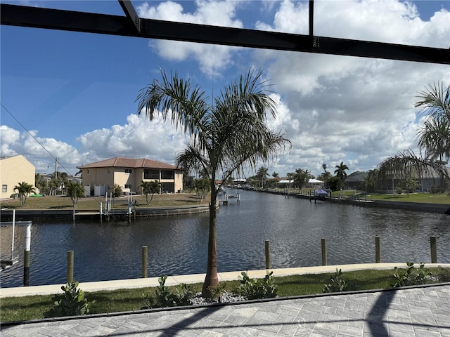 water view with a dock