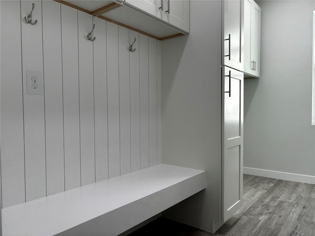 mudroom with light wood-type flooring