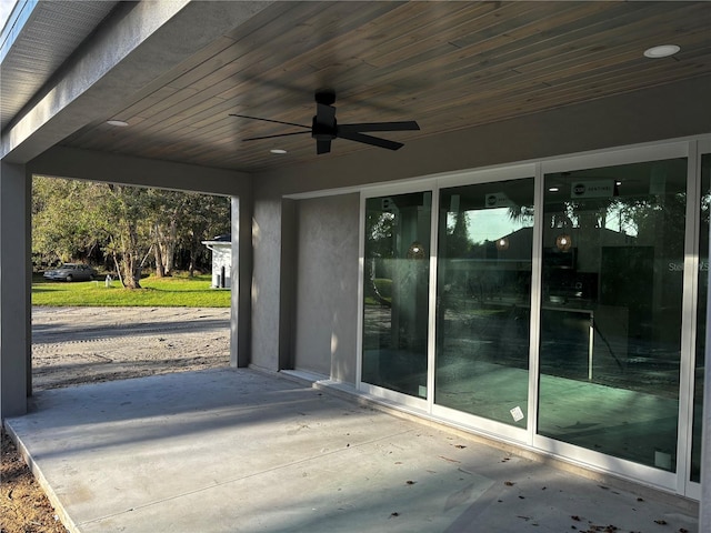 view of patio / terrace with ceiling fan