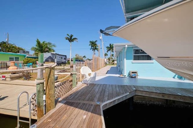 view of dock area