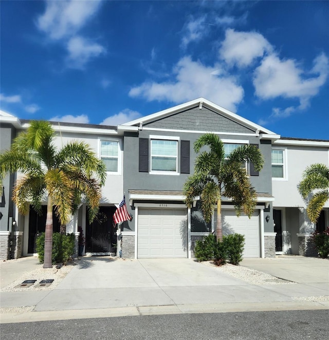 view of front of house with a garage