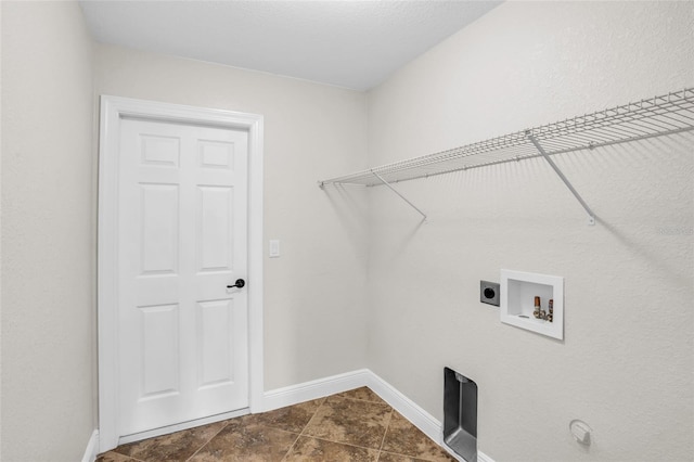 laundry area featuring hookup for an electric dryer and hookup for a washing machine