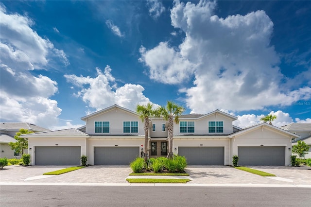 view of front of house with a garage