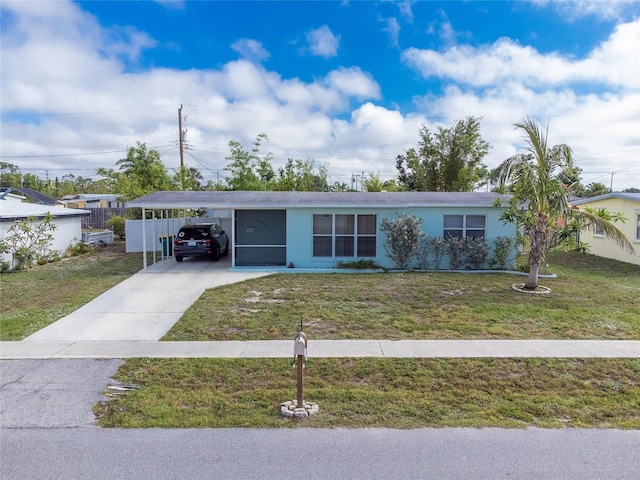 22062 Marshall Ave, Port Charlotte, FL 33952 - single story home featuring concrete driveway, stucco siding, and an attached carport