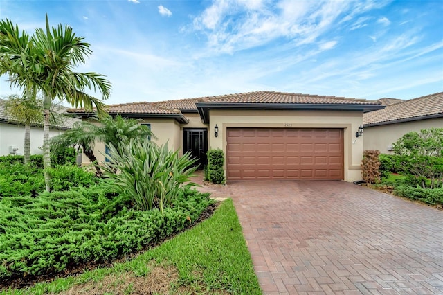 view of front of house with a garage