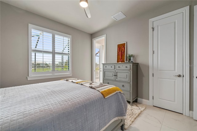 bedroom with ceiling fan