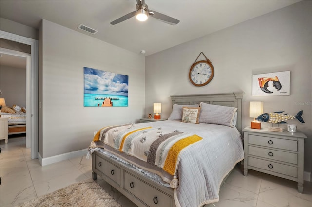 bedroom with ceiling fan