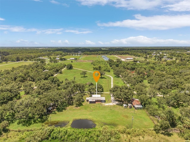 bird's eye view with a rural view