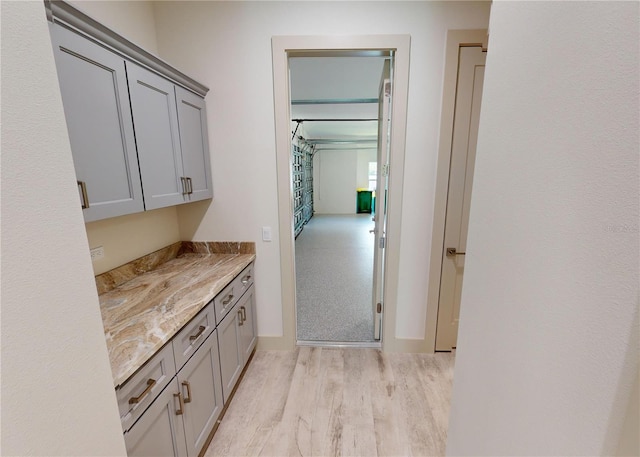 hall featuring light hardwood / wood-style floors