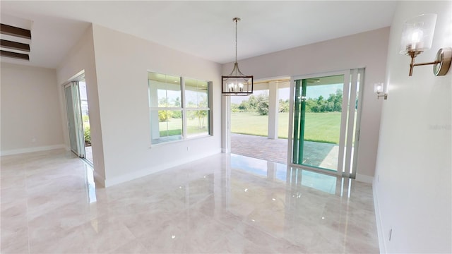 view of unfurnished dining area