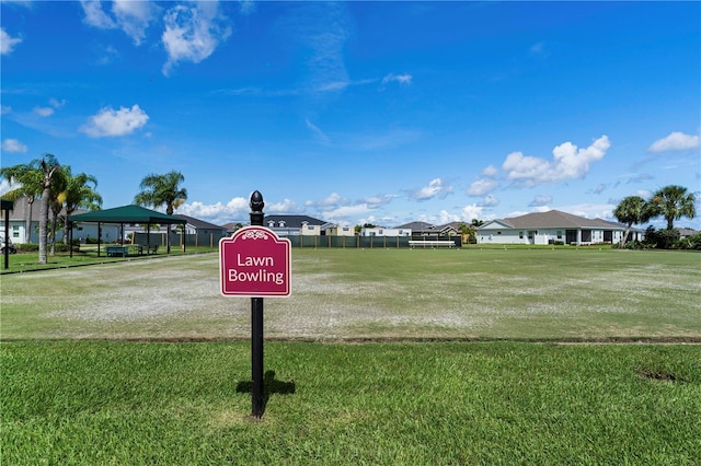 view of community with a gazebo and a yard