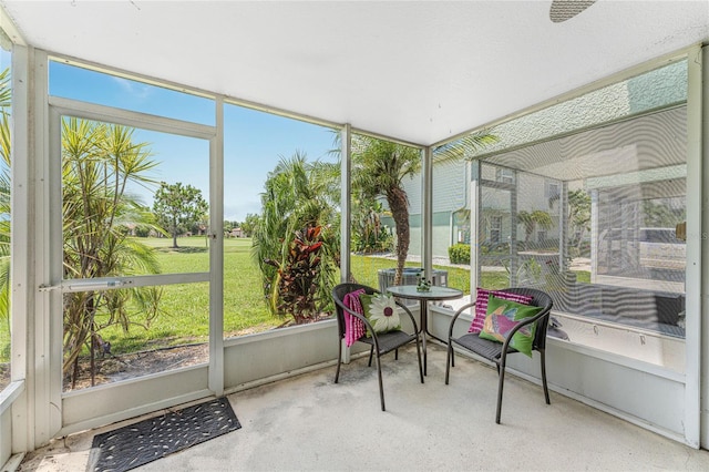 view of sunroom