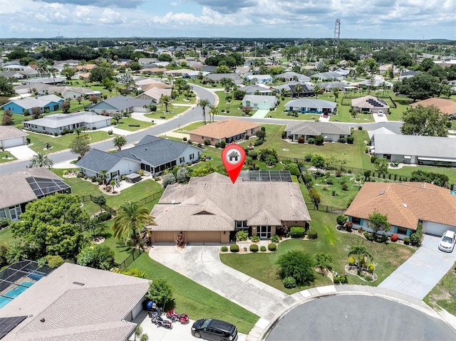 bird's eye view featuring a residential view