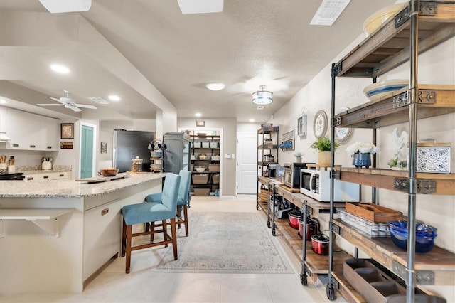 storage featuring ceiling fan