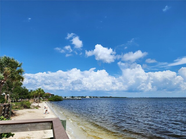 view of water feature featuring a beach view